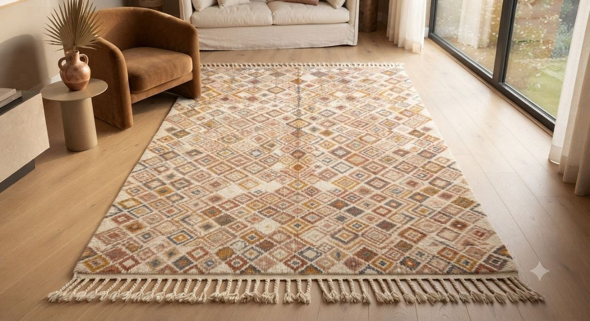 Azilal Minimalist - Berber Dots Artisan Rug