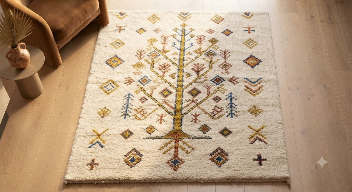 Botanical Dawn - Sacred Tree of Life Azilal Rug