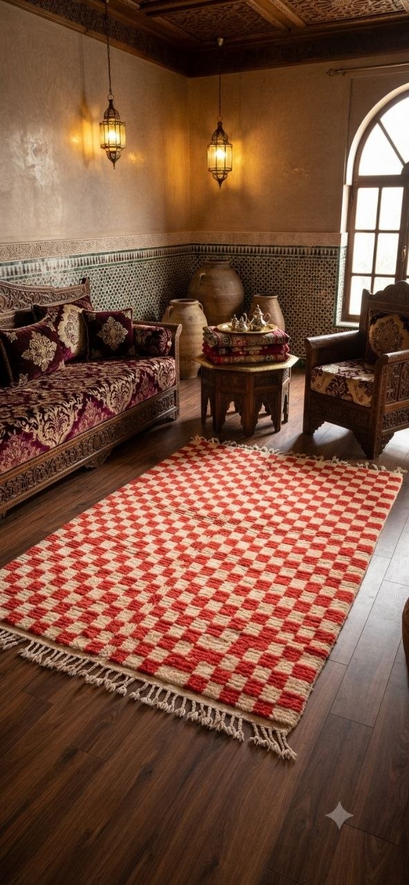 The Checkered Heritage - Modern Moroccan Wool Rug